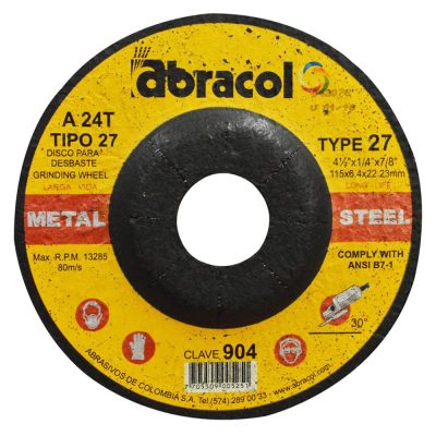 DISCO ABRACOL P/M 4 1/2 X 1/4 (DT27 115X6,4X22,23MM) (904)