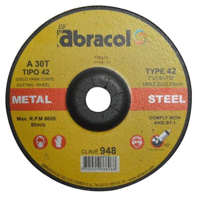 DISCO ABRACOL C/M 7 X 1/8 (DT42 180X3,2X31,75MM (CLAVE 948)