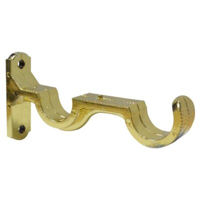 ACCESORIO CORTINERO SOPORTE MURO DOBLE DORADO DE 3/4