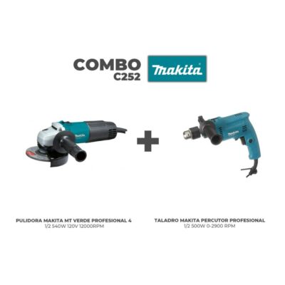 COMBO MAKITA (1819) PULIDORA MT VERDE 4 1/2 540W 120V 12000R