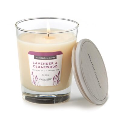 Vela 9 Oz Essential Elements Lavender & Cedarwood Candle Lite (4471353)