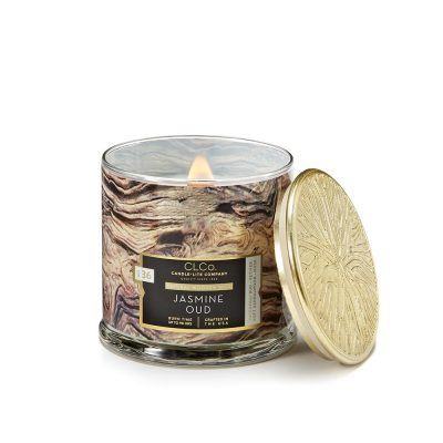 VELA 14 OZ TAPA DORADA PABILO EN MADERA JASMINE OUD CANDLE LITE (4330676)