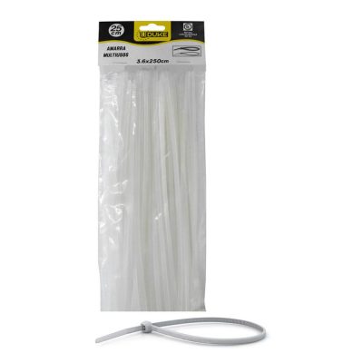 Amarra Plastica Uduke Blanca 3.6X250Mm (25 Cm) (100 Unds)