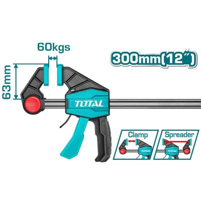 PRENSA SARGENTO DE BARRA 63X300 MM 12″ INDUSTRIAL TOTAL (THT1340602)