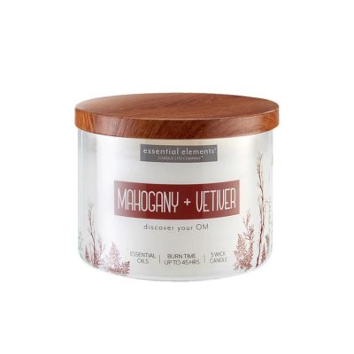 VELA 14.75 OZ ESSENTIAL ELEMENTS MAHOGANY & VETIVER CANDLE