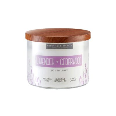 VELA 14.75 OZ ESSENTIAL ELEMENTS LAVENDER & CEDARWOOD CANDLE