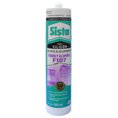 Silicona Sista Vidrios Y Aluminio Transparente 300 Ml