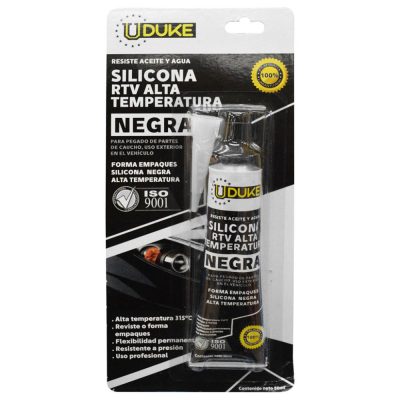 Silicona Uduke 50 Ml Rtv Negra Alta Temperatura Automotriz