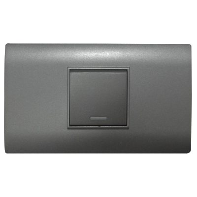 Linea Bk Plus Gris Incrustar Swiche Sencillo Conmutable 110-220