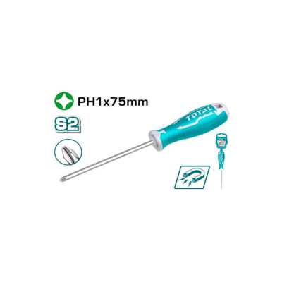 DESTORNILLADOR 1X75MM (+) PUNTA INMANTADA INDUSTRIAL TOTAL (THT26PH1075)