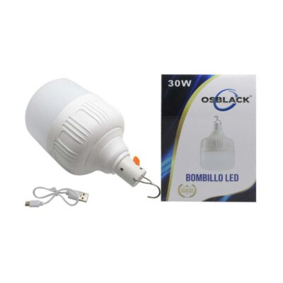 BOMBILLO LED 30W RECARGABLE DE EMERGENCIA