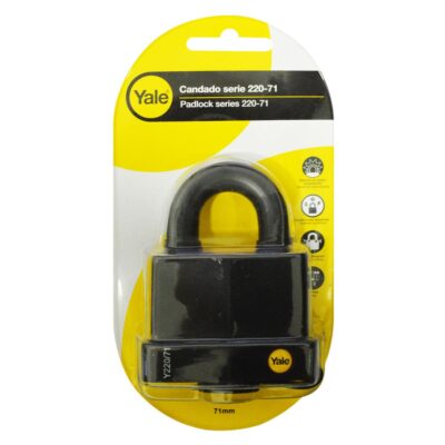 CANDADO YALE INTEMPERIE NEGRO 220-71MM(8817)