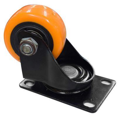 Rodachines 2 1/2” Plano Naranja Pesa Giratorio 65mm