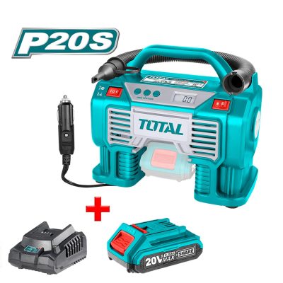 COMBO TOTAL COMPRESOR MINI INALAMBRICO 20V 160PS+BATERIA+CARGADOR