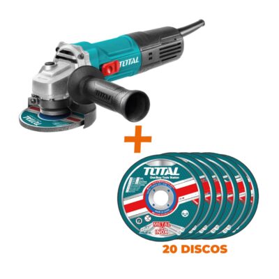 Pulidora 4 1/2″ Total (Utg10711556) + 20 Disco Corte Metal 4-1/2″ Total (Tac210115100)